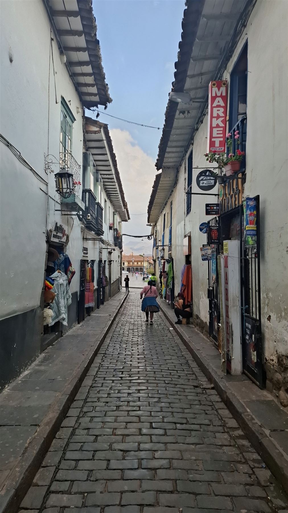 Rua de pedra no centro histórico de Cusco