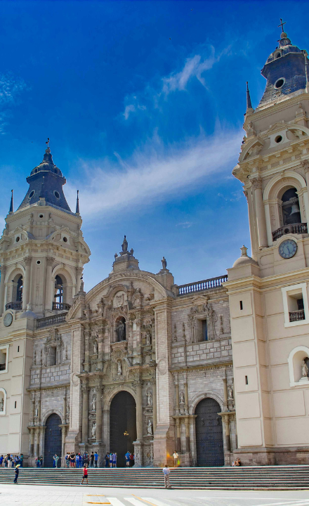 a large building with towers